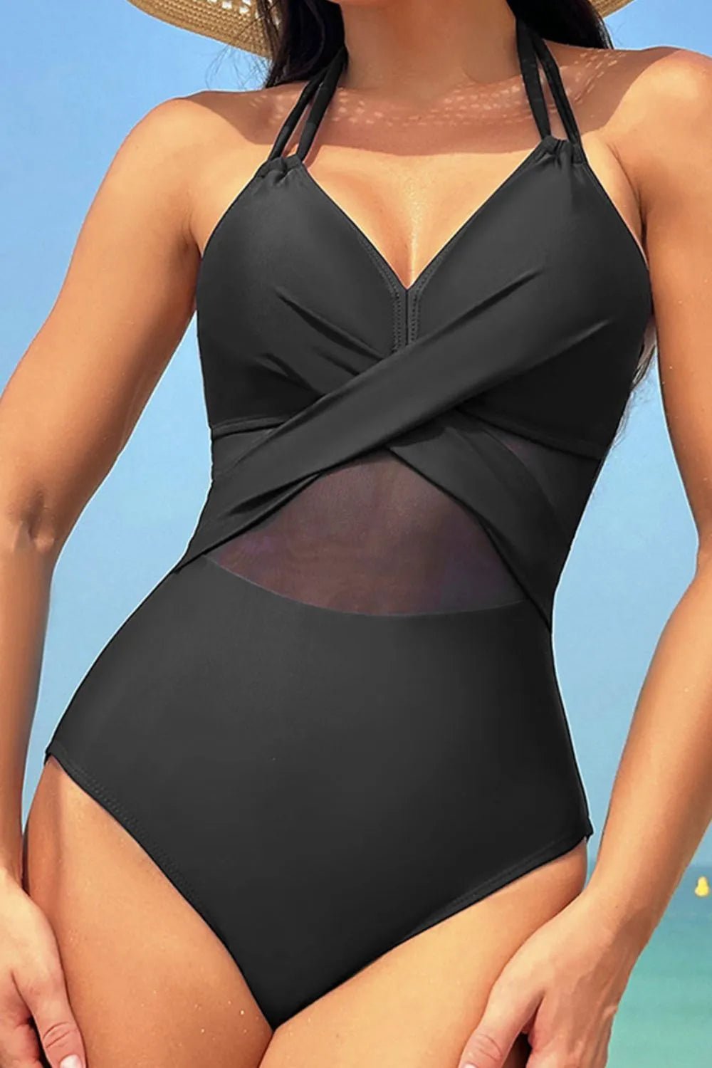 Crisscross Halter Neck One - Piece Swimwear - GISTMI