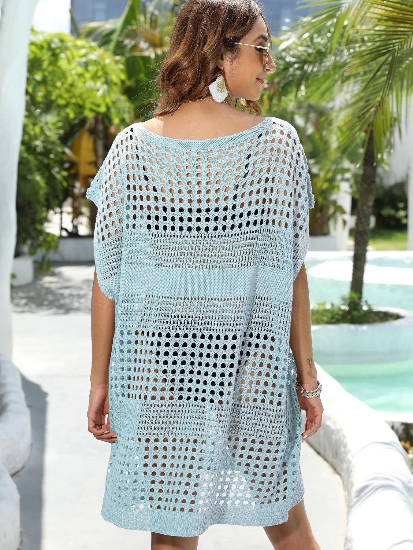 Crochet Knit Beach Cover Up Dress - GISTMI