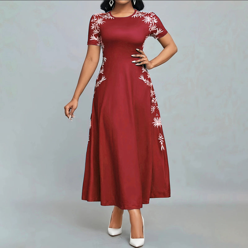 Elegant Short Sleeve Empire Waist Maxi Dress – Effortless Everyday Chic
