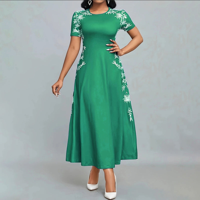 Elegant Short Sleeve Empire Waist Maxi Dress – Effortless Everyday Chic