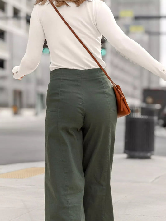 Decor Button Long Sleeve Knit Top - GISTMI