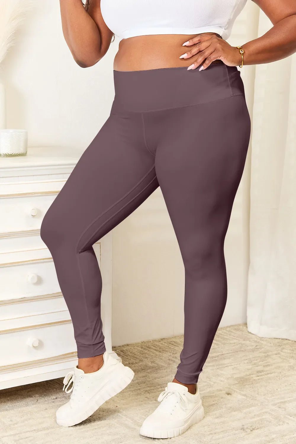 Double Take Wide Waistband Sports Leggings - GISTMI