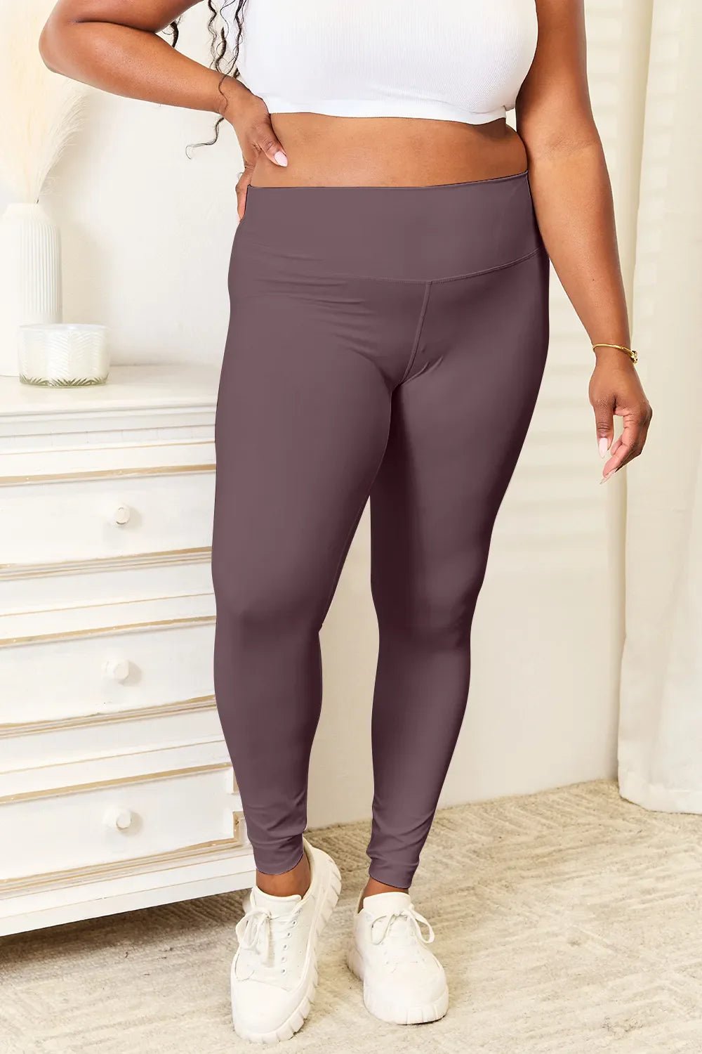 Double Take Wide Waistband Sports Leggings - GISTMI