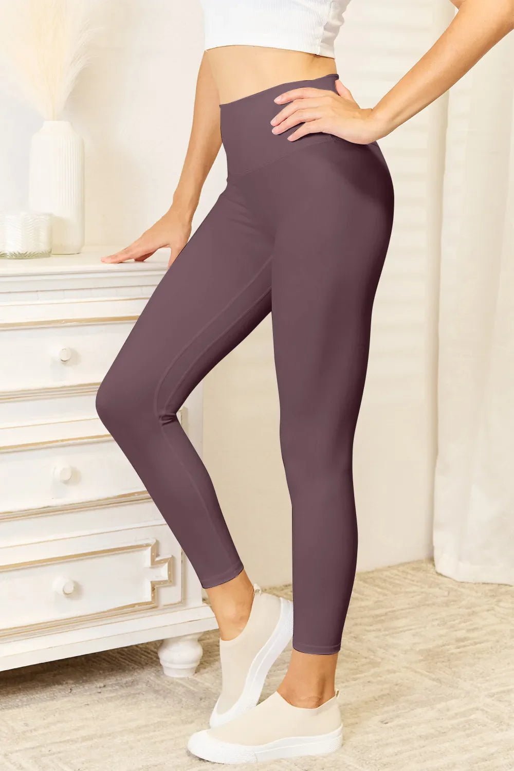 Double Take Wide Waistband Sports Leggings - GISTMI