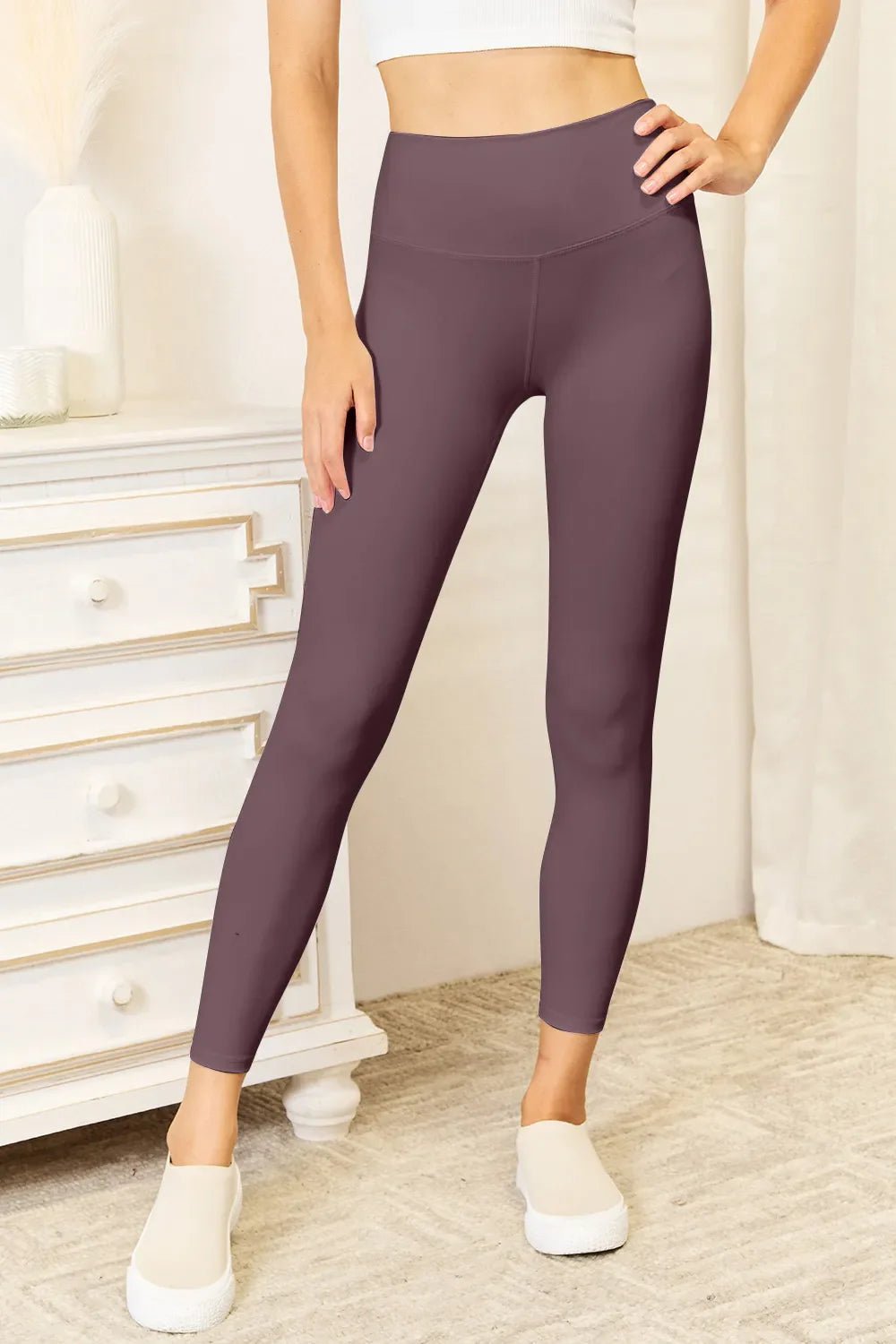 Double Take Wide Waistband Sports Leggings - GISTMI