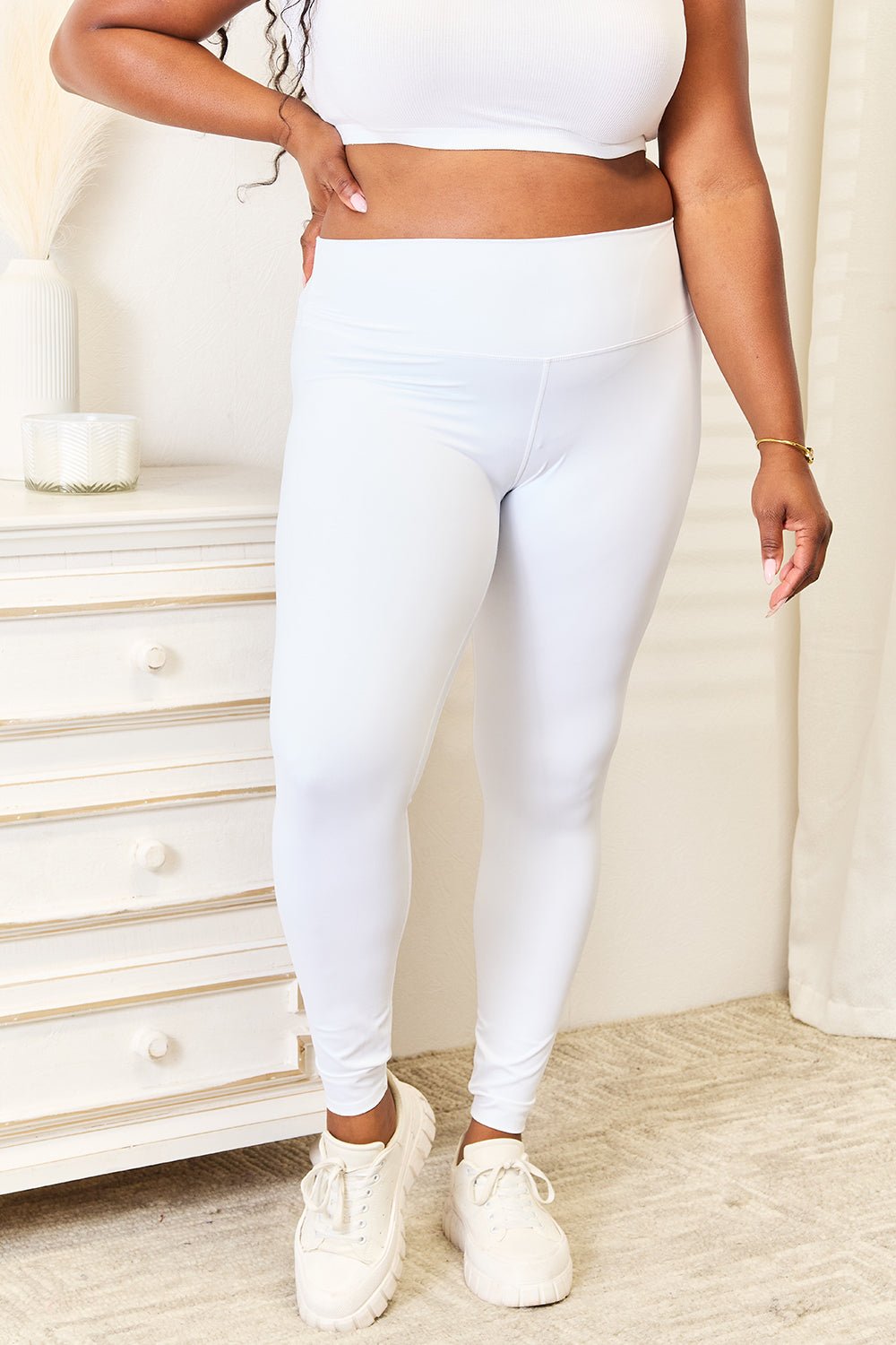 Double Take Wide Waistband Sports Leggings - GISTMI