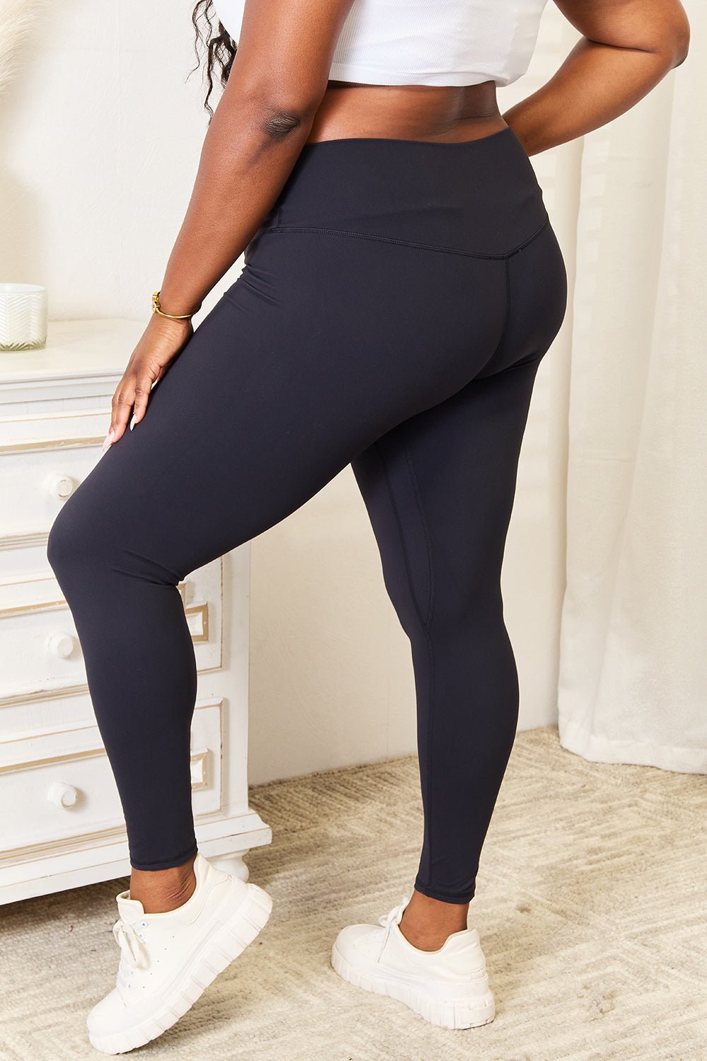 Double Take Wide Waistband Sports Leggings - GISTMI