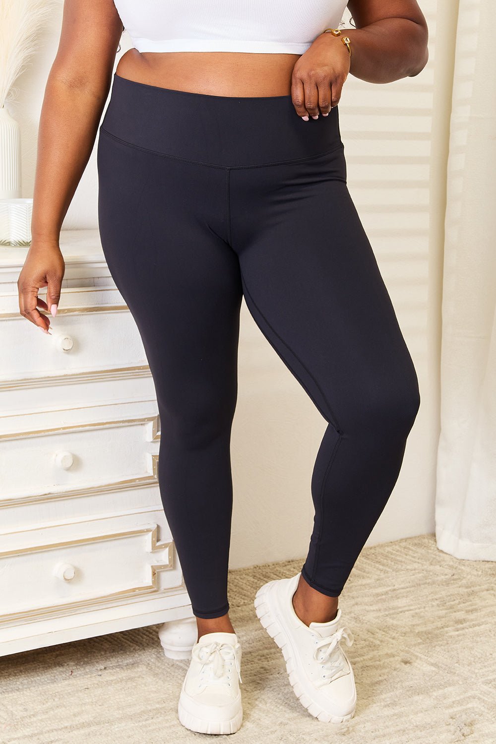 Double Take Wide Waistband Sports Leggings - GISTMI