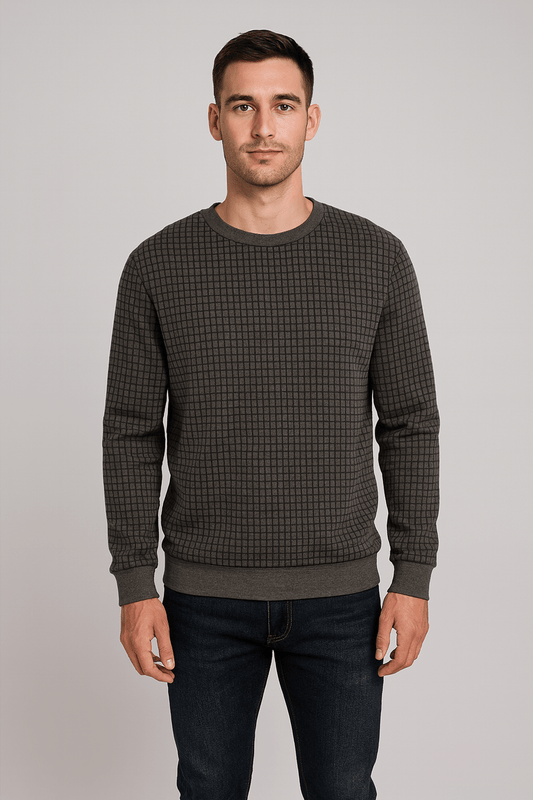 Export Quality English European And American Sizes Jacquard Round Neck Hoodie For Men - GISTMI