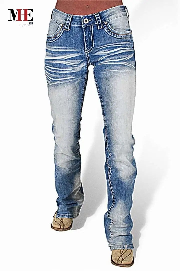 Classic High-Rise Straight Fit Women’s Jeans – Model T197