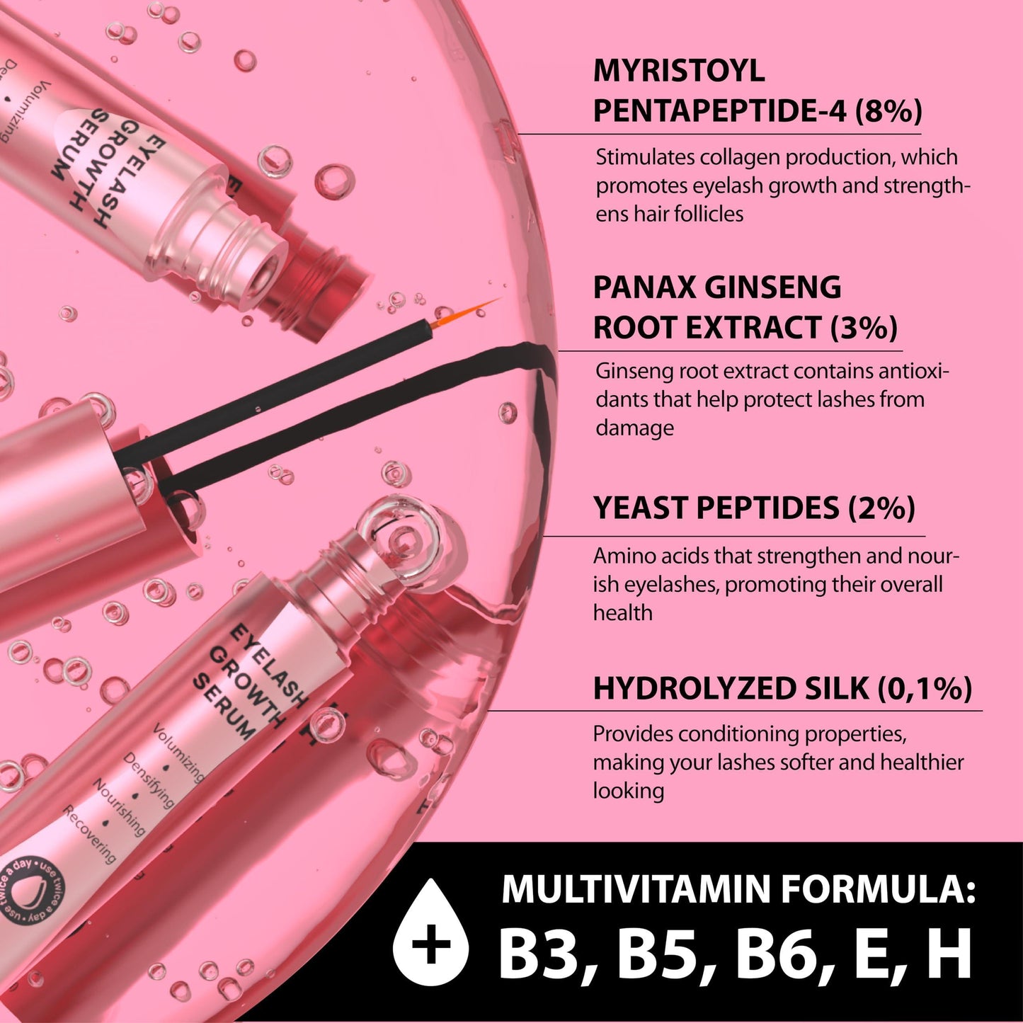 Moonrin Lash Serum for Eyelash Growth 0.17 fl oz 5 ml 2 in 1 Eyebrow Enhancing