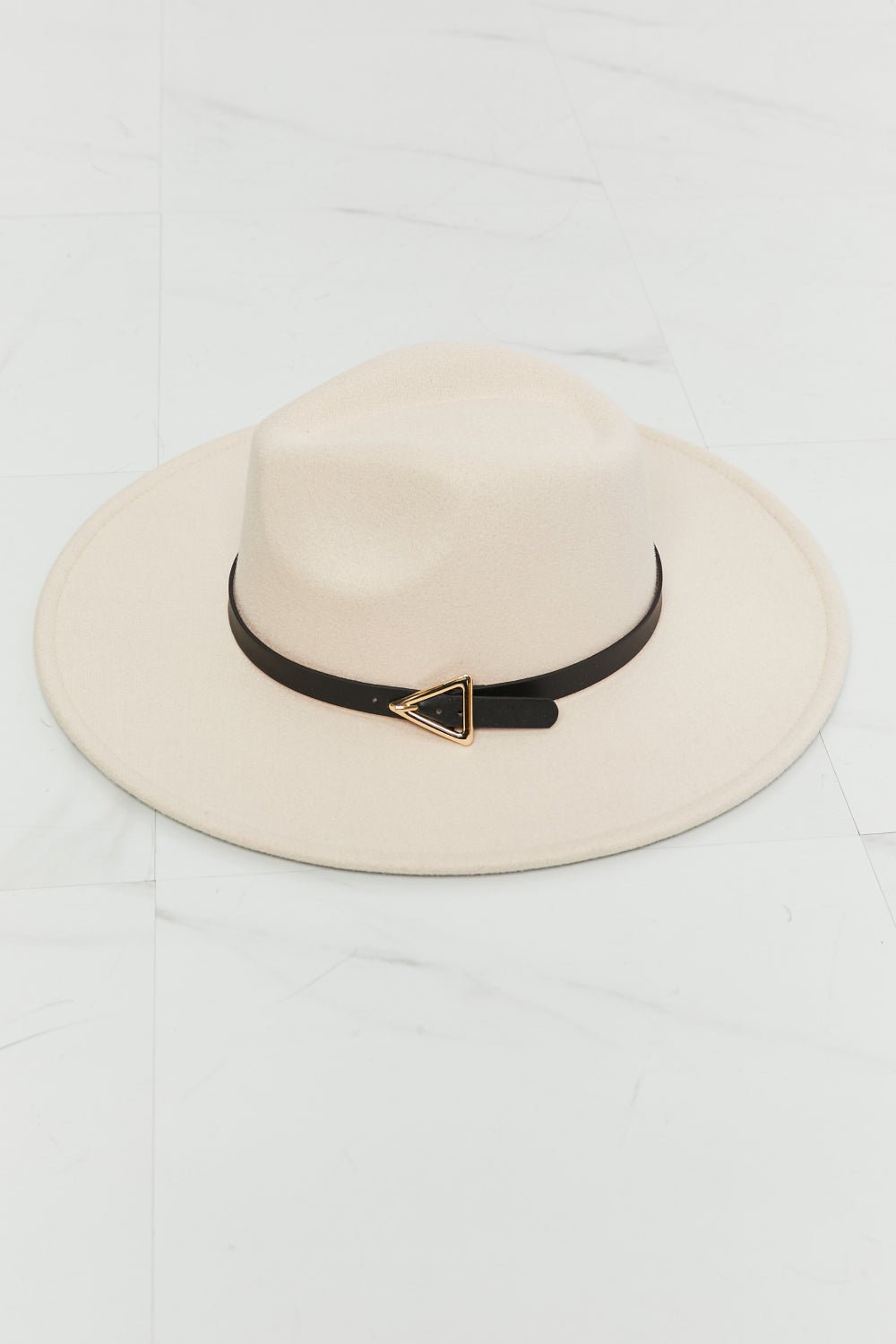 Fame Ride Along Fedora Hat – Chic Beige Fedora with Luxe Buckle Detail - GISTMI