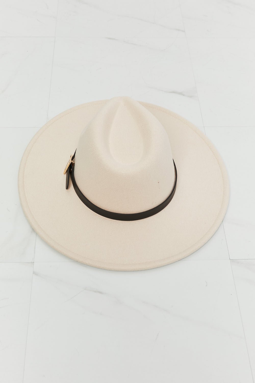 Fame Ride Along Fedora Hat – Chic Beige Fedora with Luxe Buckle Detail - GISTMI