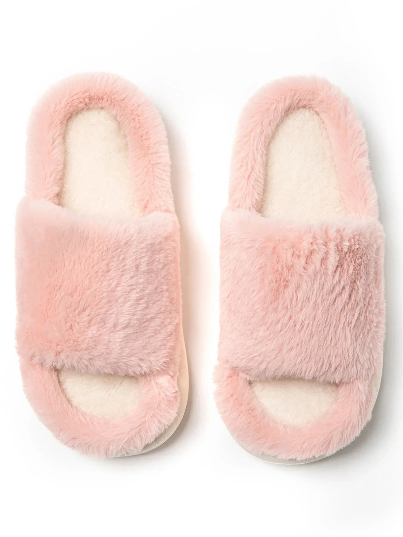 Fluffy Open Toe Comfort Slippers – Ultra - Soft Plush Indoor Slides for Home - GISTMI