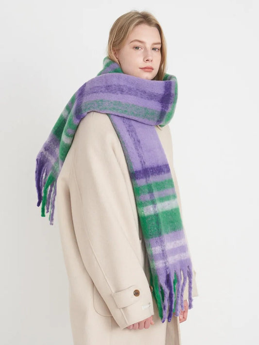 Fringe Plaid Polyester Scarf – Classic Style Meets Everyday Comfort - GISTMI