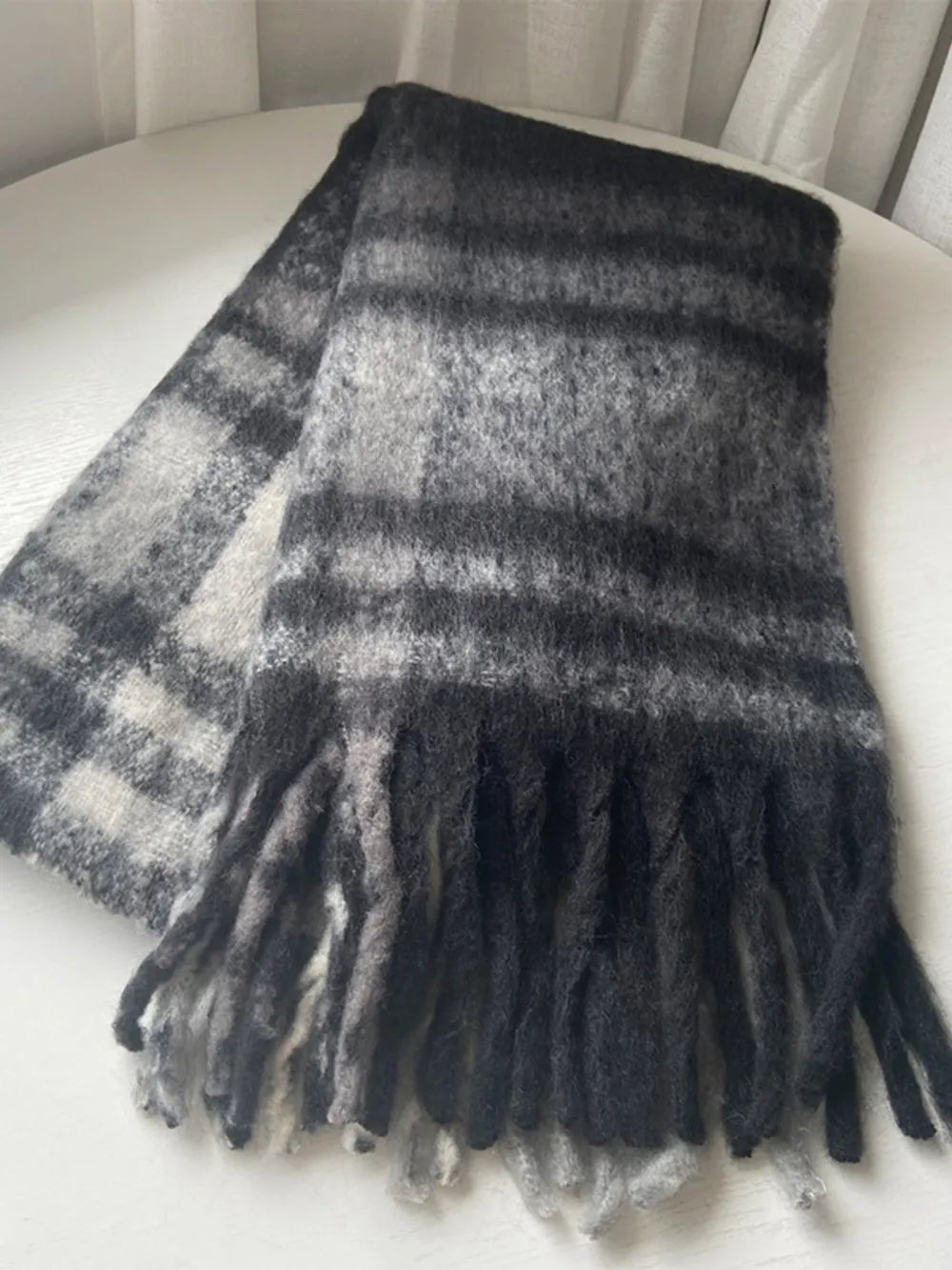 Fringe Plaid Polyester Scarf – Classic Style Meets Everyday Comfort - GISTMI