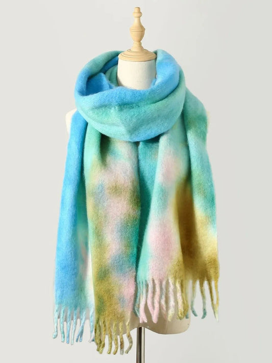 Fringe Tie - Dye Polyester Scarf – Colorful Style With Everyday Comfort - GISTMI