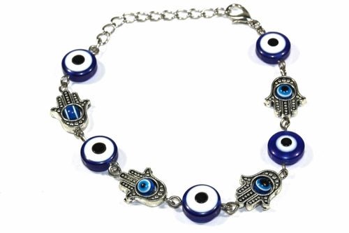 Hamsa Hands & Evil Eye Marbled Bead Bracelet - GISTMI