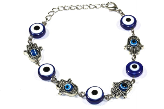 Hamsa Hands & Evil Eye Marbled Bead Bracelet - GISTMI