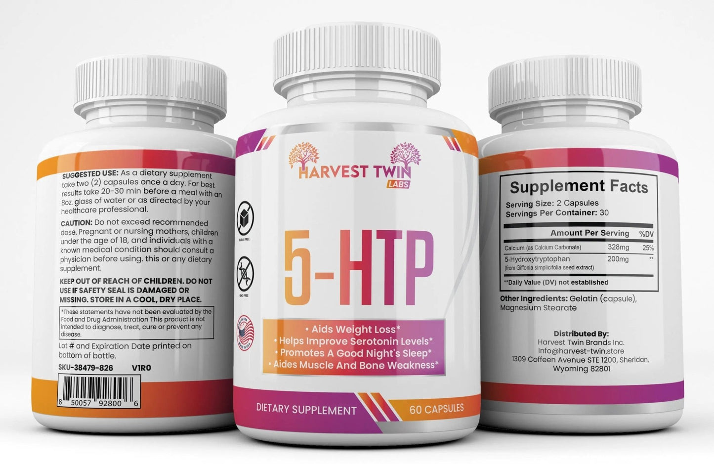 harvest Twin 5 - HTP Mood Enhancer Supplement for Increased Serotonin Levels - GISTMI