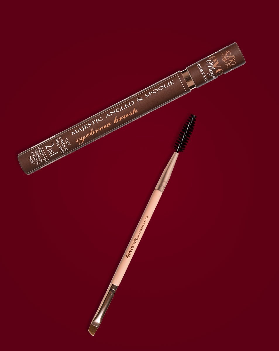 Majestic Angled & Spoolie Eyebrow Brush | Dual - Ended Brow Tool - GISTMI