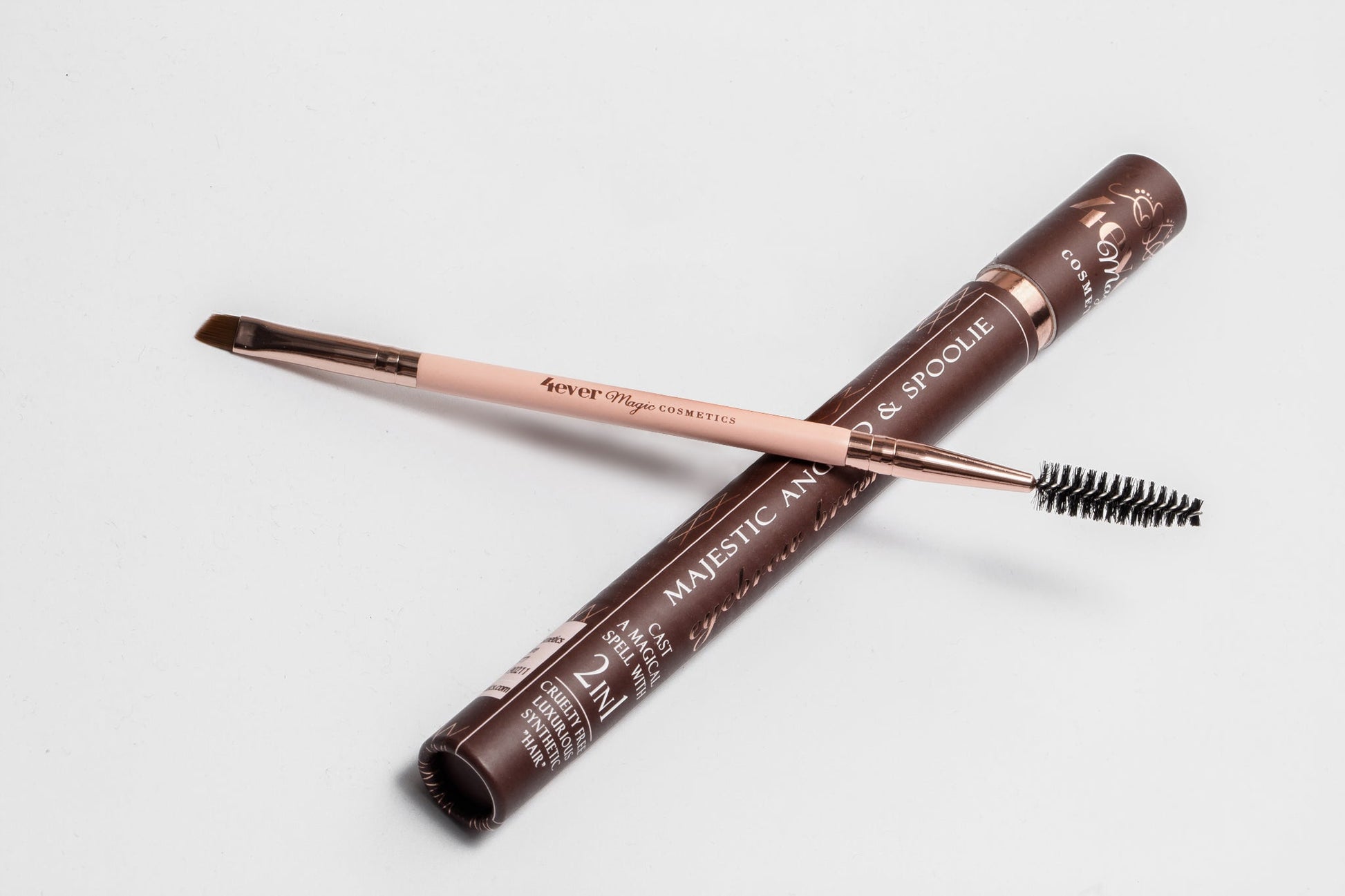 Majestic Angled & Spoolie Eyebrow Brush | Dual - Ended Brow Tool - GISTMI