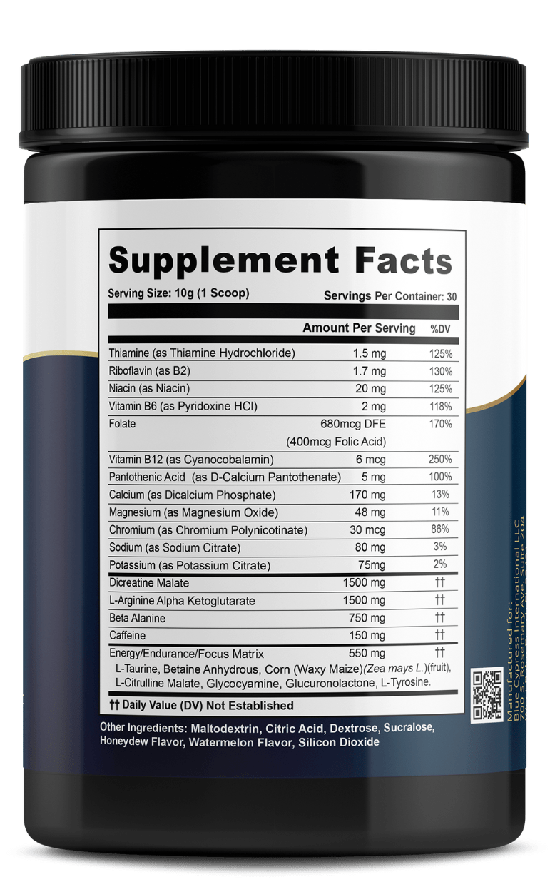 Nitric Oxide Booster Powder Mix – Honeydew Watermelon Flavor | Pre - Workout & Recovery - GISTMI