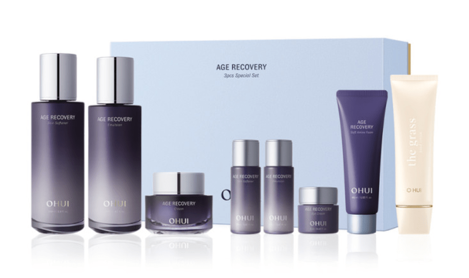OHUI Age Recovery 3pcs Set – Anti - Aging Skin Softener, Emulsion & Cream - GISTMI