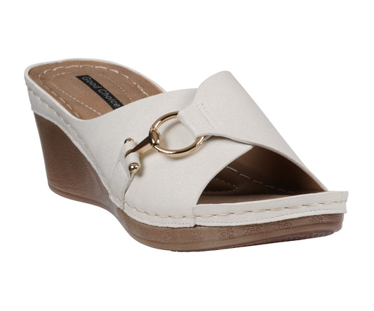 Women’s Bay White Wedge Sandals – Comfortable Elegant Summer Wedges - GISTMI