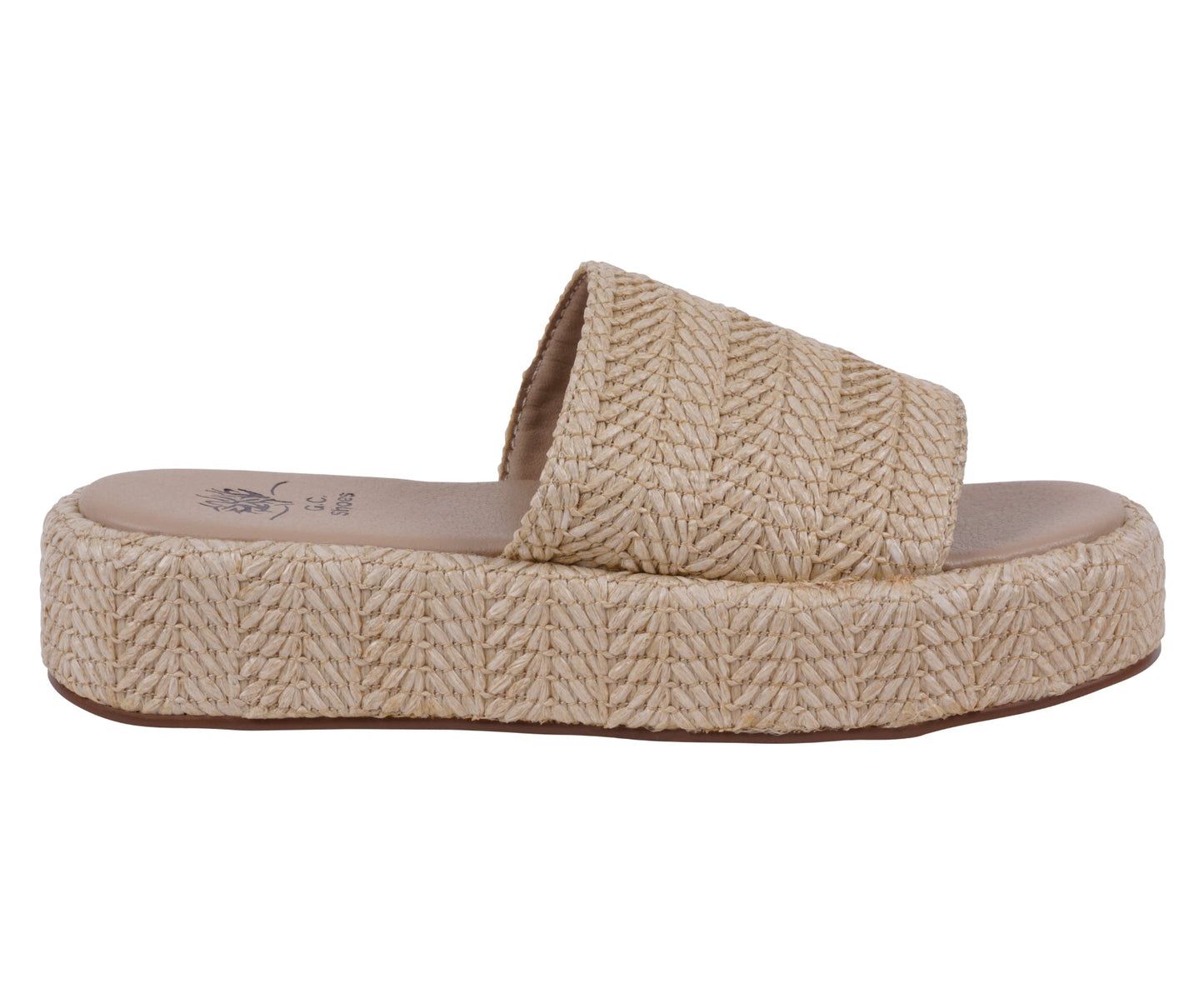 Women’s Evie Natural Platform Slide Sandals – Comfortable Casual Summer Slides - GISTMI
