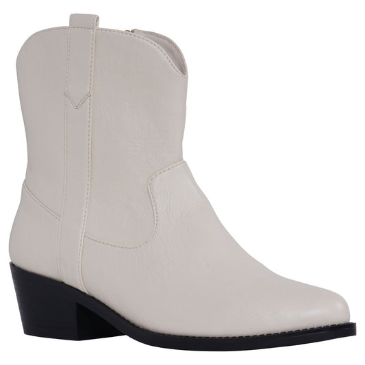 Women’s Qakley Off - White Bootie – Modern Ankle Boots in Neutral Tone - GISTMI