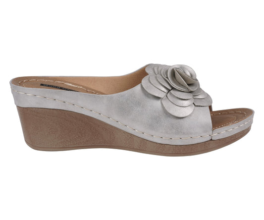 Women’s Tokyo Silver Wedge Sandals – Modern Comfortable Wedge Heels - GISTMI