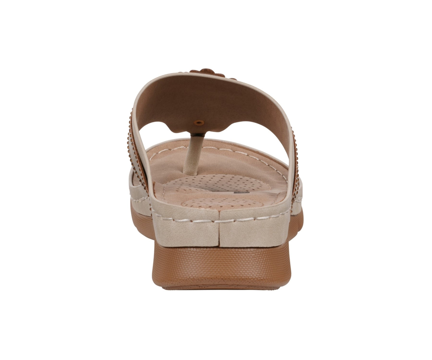 Women’s Vickie Gold Flower Thong Flat Comfort Sandals – Elegant Everyday Flats - GISTMI