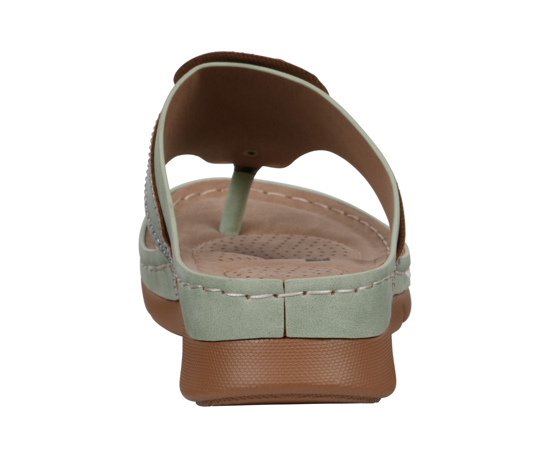 Women’s Vickie Sage Flower Thong Flat Comfort Sandals - GISTMI